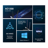 Dual Band PCI-E WiFi Bluetooth Adapter Internal ACC50