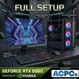 Full Black Package Ryzen 5 Nvidia RTX 5060 24" or 27" Screen Gaming PC ACX08B
