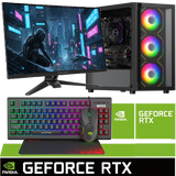 Full Black Package Ryzen 5 Nvidia RTX 5060 24" or 27" Screen Gaming PC ACX08B