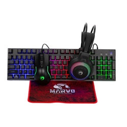 Marvo Scorpion CM416 Loot 40 4 in 1 RGB Gaming Keyboard Mouse Headset Mat (Black) ACC72