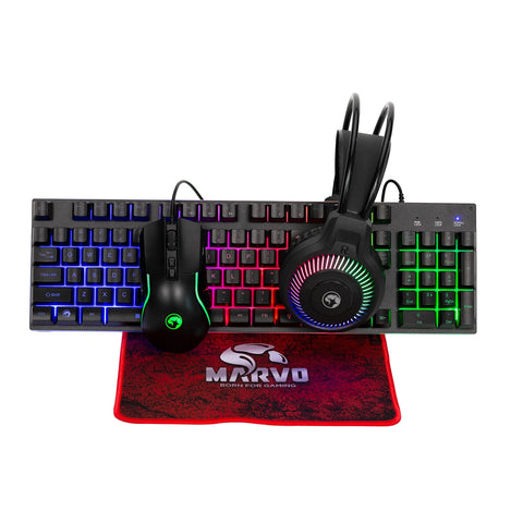 Marvo Scorpion CM416 Loot 40 4 in 1 RGB Gaming Keyboard Mouse Headset Mat (Black) ACC72