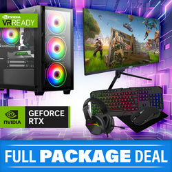Full Package 32GB Ryzen 5 RTX 3050 RTX 4060 24" 27" Screen Gaming PC ACXX06B