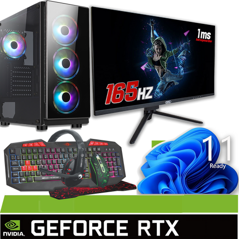 NEW!! 27" 144hz Gaming PC Package 16GB Nvidia RTX 3050 SPO AC346