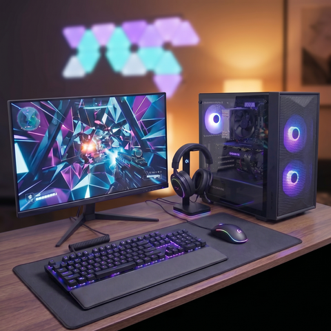Starter Gaming PC Full Package 22" 24' 27" Screen Intel Core i5 WIndows 11 Nvidia Graphics AC642