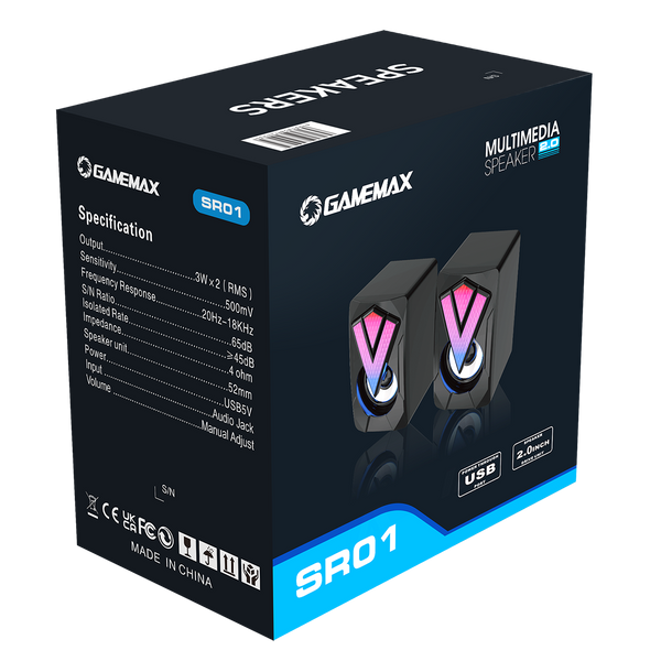 RGB Wired PC Gaming Speakers With USB2.0 Power and AUX 3.5mm Cable ACC98