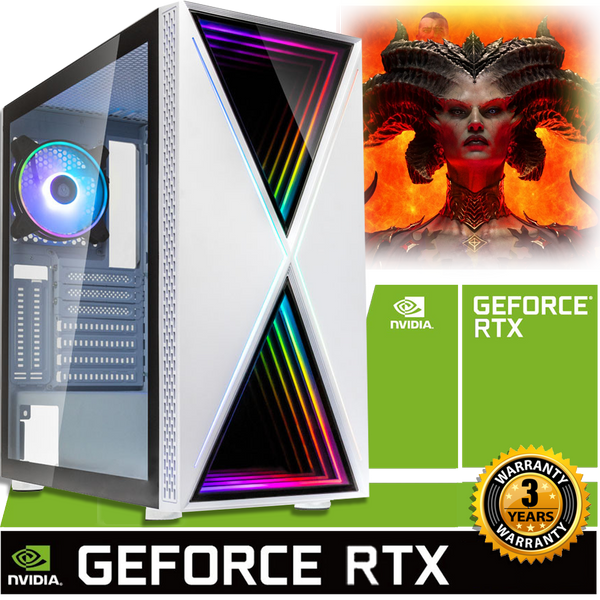 NEW!! White Gaming PC NVIDIA RTX 4060 14th Gen 14600KF Intel Core i5 32GB AC413W