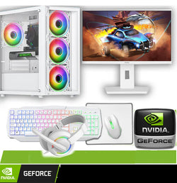 DEAL 9L White LUCID RYZEN 16GB Full nVidia Gaming PC Setup SPO Windows 11 SPO AC645W