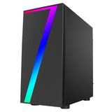 Computer Case Seven MATX Gaming Case Rainbow RGB Strip 1 x Rainbow RGB Fan Acrylic Side