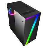 Computer Case Seven MATX Gaming Case Rainbow RGB Strip 1 x Rainbow RGB Fan Acrylic Side