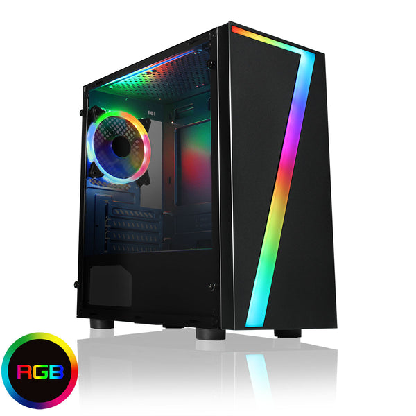 PC Case Seven mATX Gaming Case Rainbow RGB Strip 1 x Rainbow RGB Fan ACC26