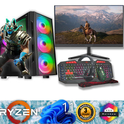 NEW!! RYZEN 5600G 16GB 1TB NVME RTX GTX Gaming PC Full 24” Package AC609