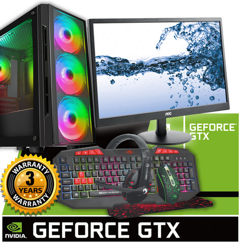 16GB FORTNITE STEAM GAMING PC FULL PACKAGE WITH HEADSET GTX 1650